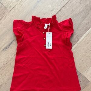 Janie and Jack Scarlet Ruffle Blouse